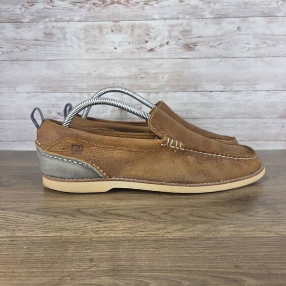 Sperry Top-Sider Mens Brown Leather Loafers Slip-On Casual Shoes Size 9 - Picture 1 of 7
